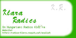 klara radics business card